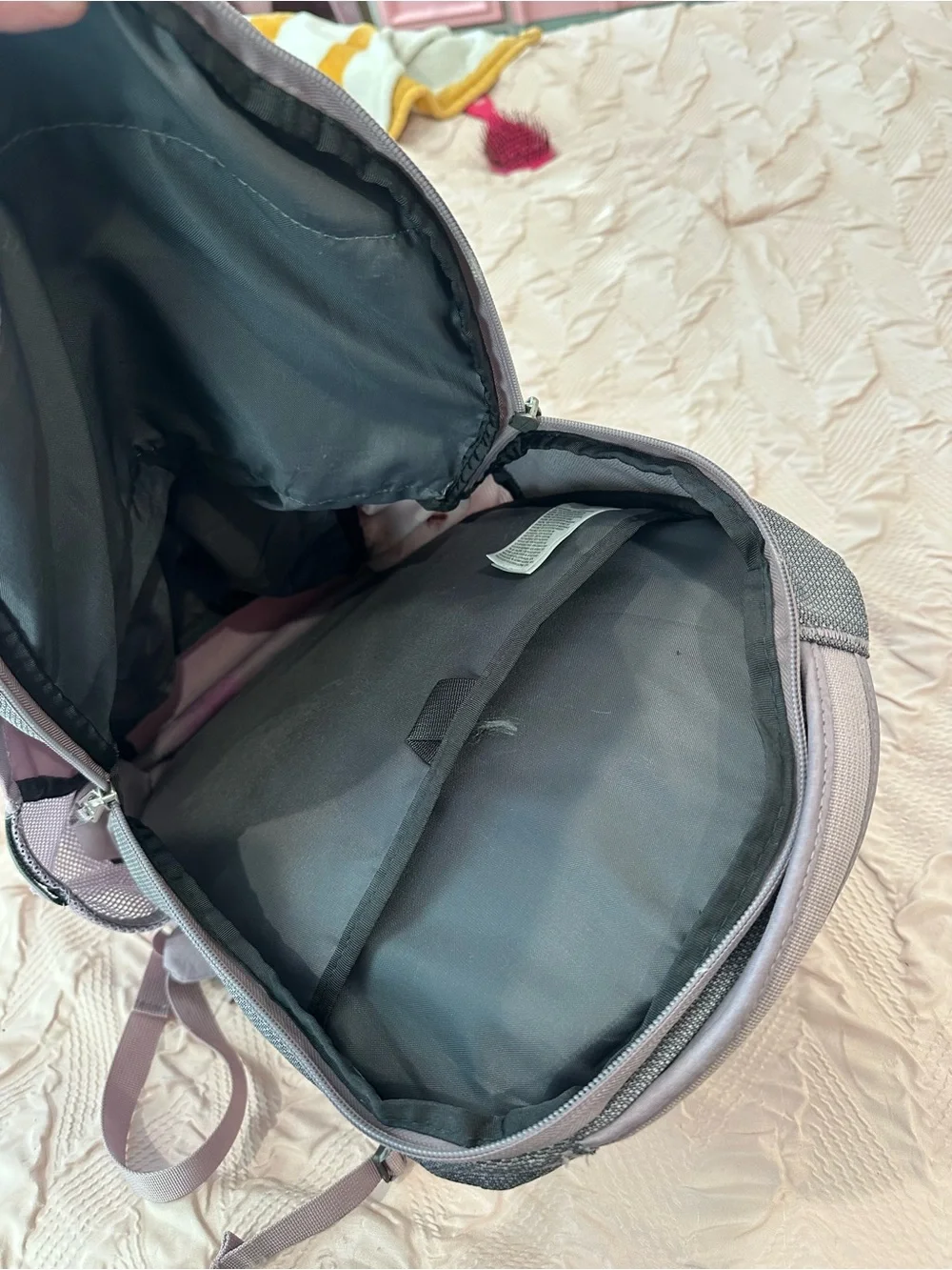 The North Face Jester Backpack in Gray and Mauve